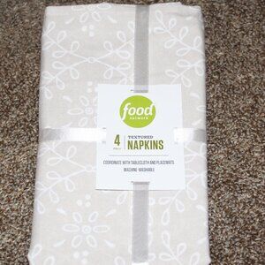 BNIP 4ct. Food Network Textured Napkins polyester GRAY 20"x20"